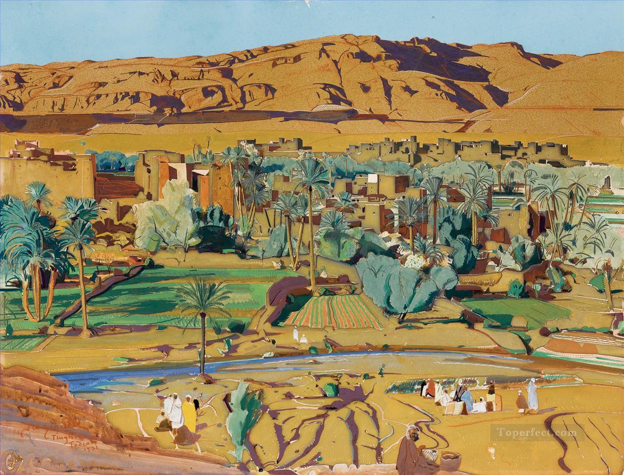 Tinghir Todra Jacques Majorelle Orientalist Modernist Araber Oil Paintings